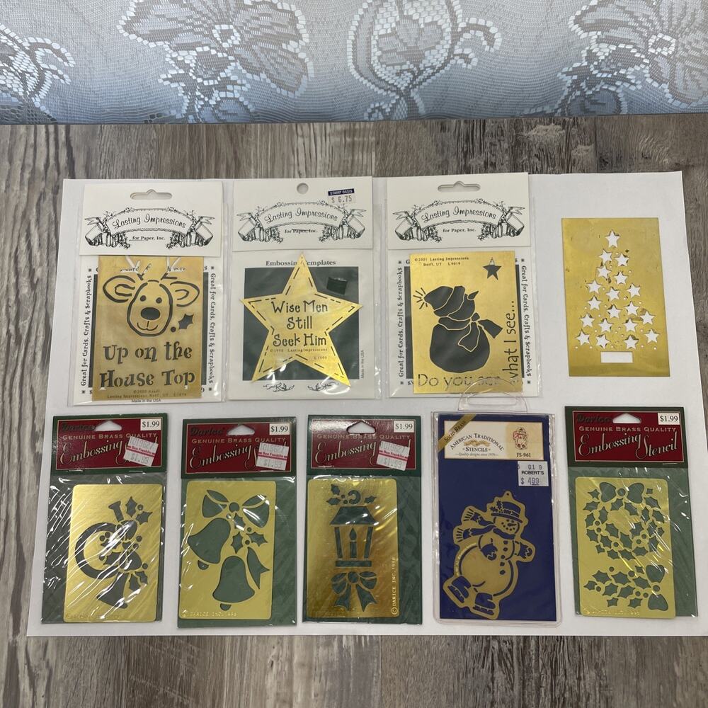 Vintage Brass Stencils Lasting Impressions Darice Holiday Christmas